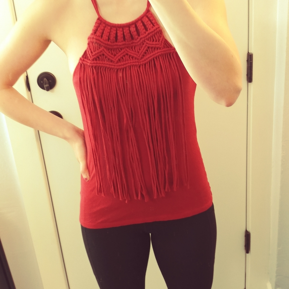 Express deep rose halter tank (SIZE SMALL)